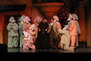 "Comedy reigns with BONJ’s 2004 production of Rossini’s “The Barber of Seville”. Patriots Theater at The War Memorial. Center: Baritone Kevin Grace and Tenor John Easterlin. Photo by Edward Kedzierski." (http://www.bohemeopera.com/)