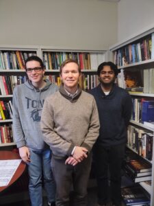 Students Sammy John and Ryan Perrone with their professor Dr. Robert McGreevey