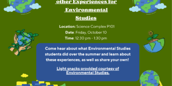 Summer Experiences in Environmental Studies and Related Majors 10/10/25